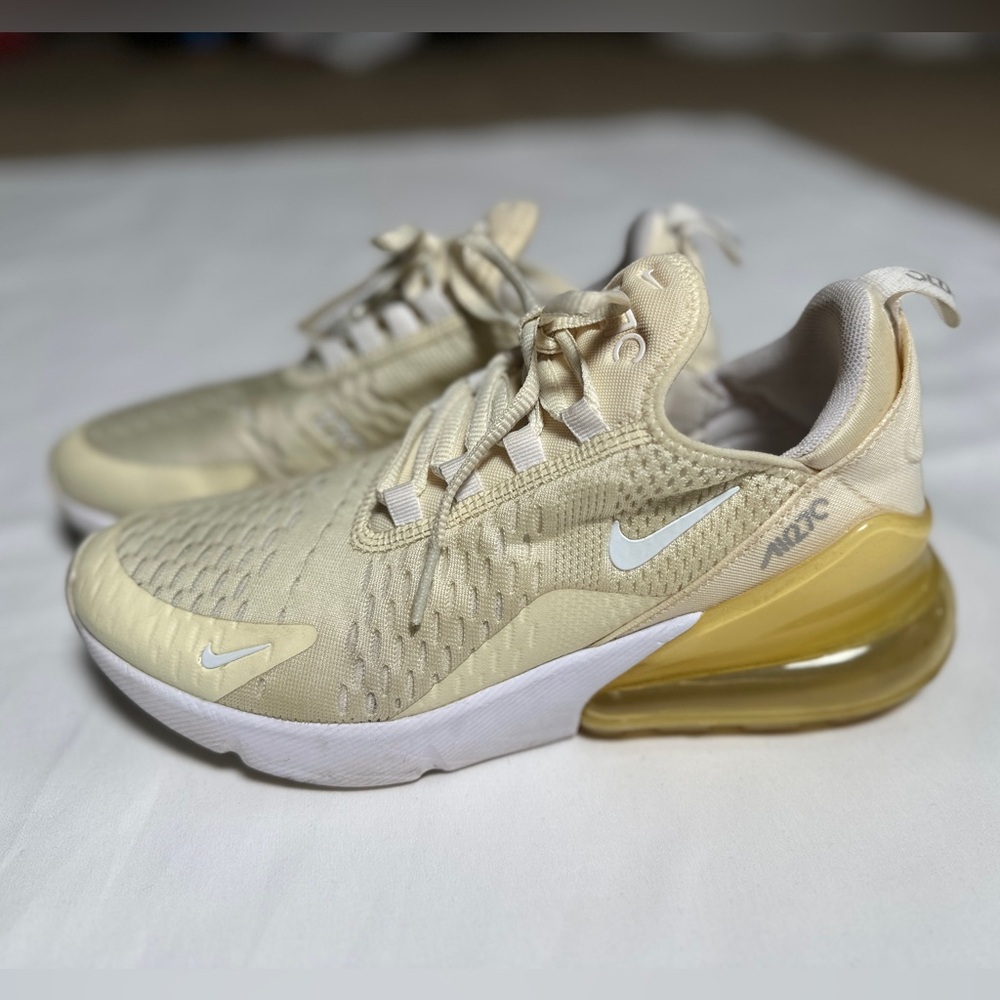 Nike Air Max 270 Yellow Cream Sneakers - Picture 3 of 5